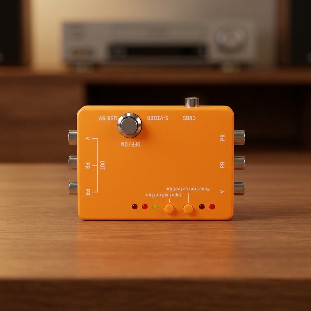 Gaming Console In - AV-CVBS-S-Video-auf-Komponenten-Konverter mit mehreren Eingängen für Retro-Spielkonsolen,